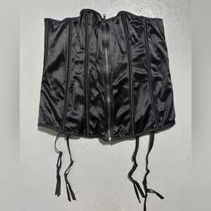seven til midnight black zip up and lace up corset top size 3XL